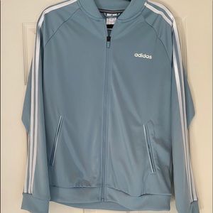NWT adidas track jacket in ice blue, size L